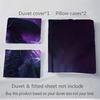 3pcs Purple Wizard Hat Home Bedding Set-Universal Three-Piece Suit for Bedroom, Guest Room, Living Room, Hotel-Perfect Holiday Gift for Fans
