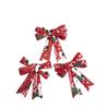 3PCS Handmade Christmas Ornaments Lattice Xmas Tree Bow Christmas Decoration Bowknot  Home Decor