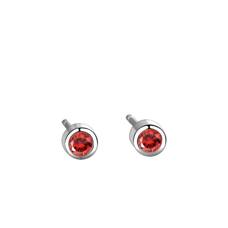 Red Zircon Simple Stud Earrings for Women, Niche and Versatile, Simple and Small Fashion Design, Earrings Temperament for Women