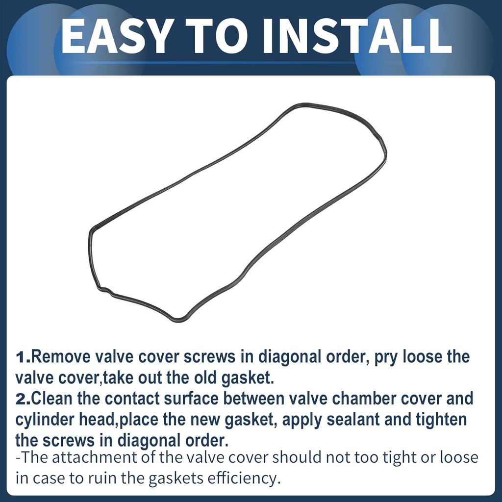 Valve Cover Gasket, Cylinder Head Valve Seal Gasket No.1121331040 for Lexus Gs 300 2005-2011 Black, Rocker Cover Gasket 1 Pc