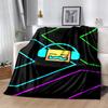Geometry Dash Flannel Blanket Soft All-Season Throw, Design for Camping, Car Travel, Hiking Sofa, Bed, Office Perfect Gift for Parties