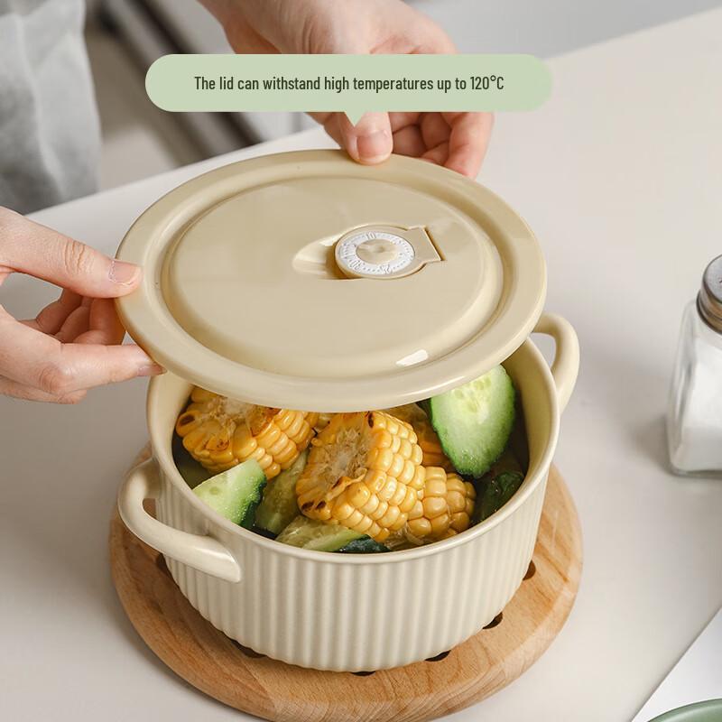 Japanese Style Ceramic Noodle Bowl with Lid Noodle Bowl