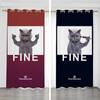 Tenda Oscurante Minimalista Nordica con Gatto Carino per Camera da Letto di Coppia Personalità Creativa Drappo Blackout Occhielli Parte Superiore Installazione a Ganci