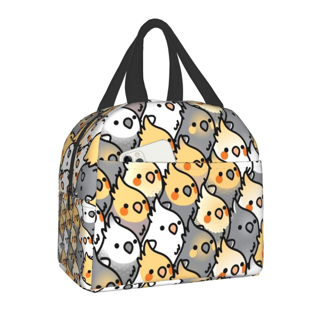 Floral And Parrot Birds Resuable Lunch Box Women Multifunction Thermal Cooler Food Insulated Lunch Bag Office Work Picnic Bags