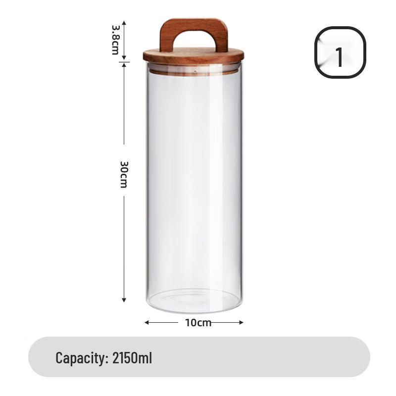 Japanese Style Glass Storage Jar with Handle Lid