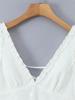 Design-Sense Women's V-Neck Mesh Embroidery Sleeveless Slim-Fit Open-Back Dress