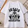 Jesus Der ultimative Deadlifter T-Shirt Lustig Christlich Workout Gewichtheben Fitnessstudio Tee Unisex Baumwolle Kurzarm T-Shirts Kleidung