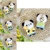 Sunflower Panda Plush Pendant Keychain With Short Plush Fabric For Gifts And Accessories