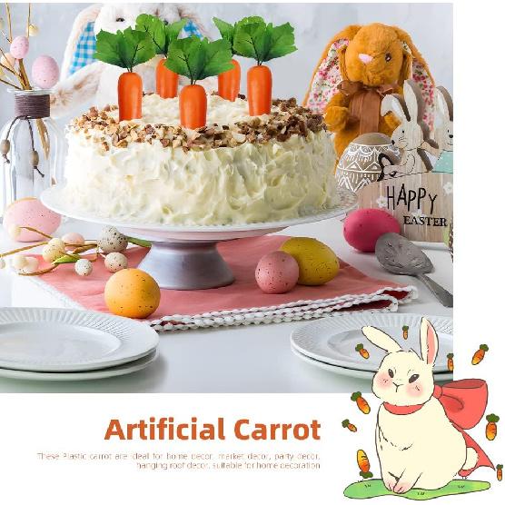 Artificial Carrots 5Pcs Fake Simulation Carrots Lifelike Vegetables Fruit for Easter Home Kitchen Farm Party Table Decoration