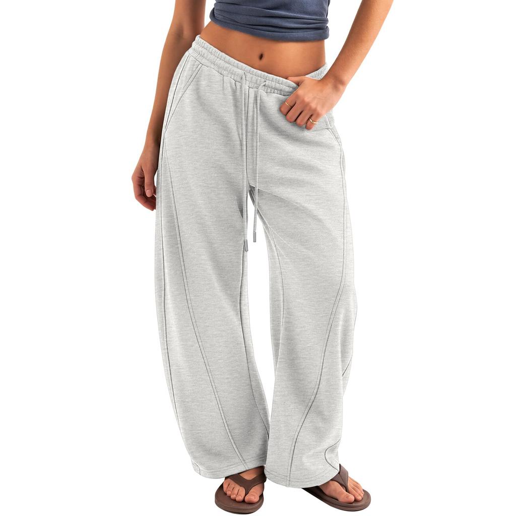 Women's Casual Wide Leg Sweatpants with Pockets Straight Pants for Everyday Wear