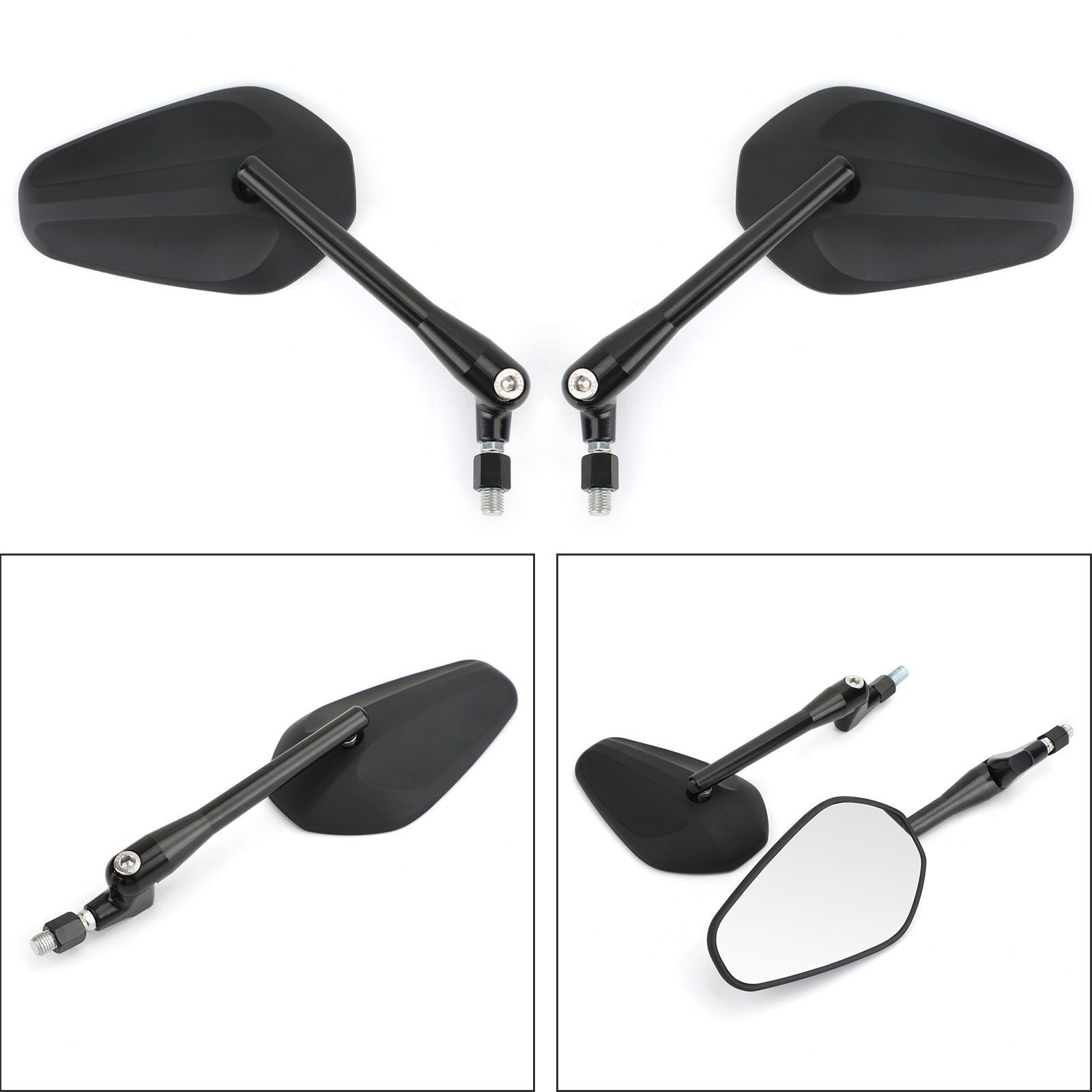 

Pair M10 Rearview Mirror for Motorcycle Custom Cruiser Cafe Racer UNIVERSAL