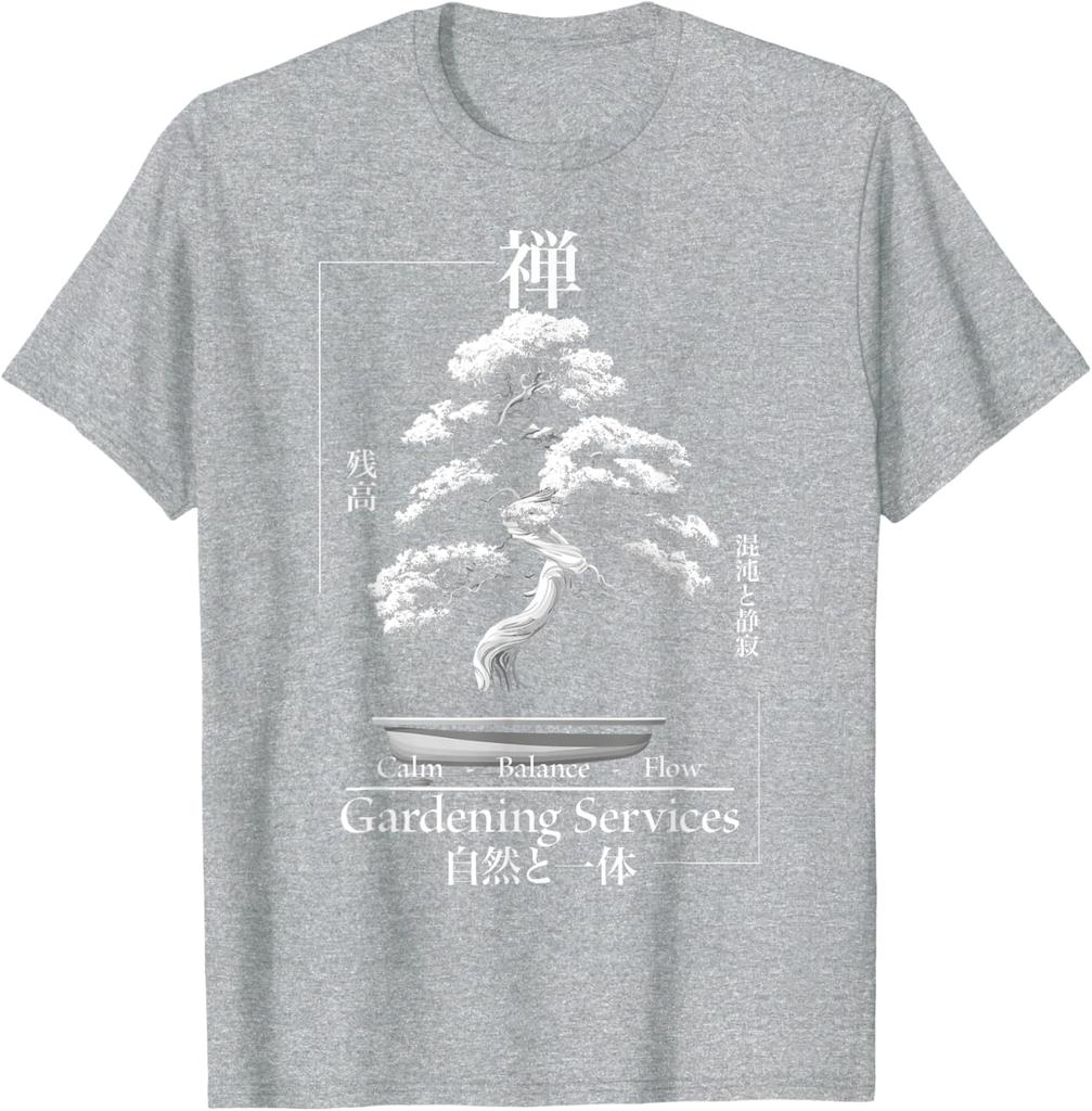 Grafické tričko Zen Bonsai strom Japonská estetika Klid Rovnováha Tok Design Krátký rukáv
