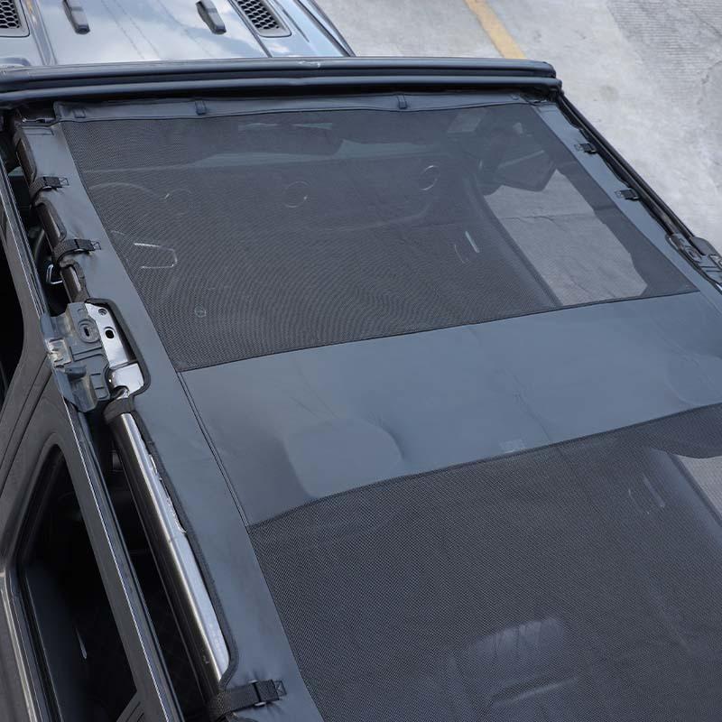 Sunshade Full Mesh Shade Top Anti-UV Leateher Top Cover for Jeep Wrangler JL 2018 Up  4-Door Version Provide UV Protection Car Accessories