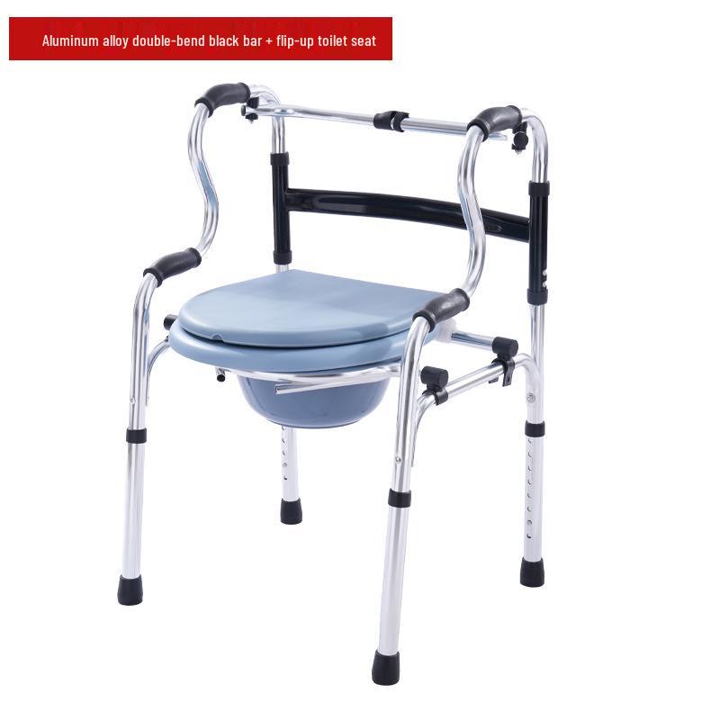 Stainless Steel Rollator Walker with Seat and Wheels - Rehabilitation Support Frame