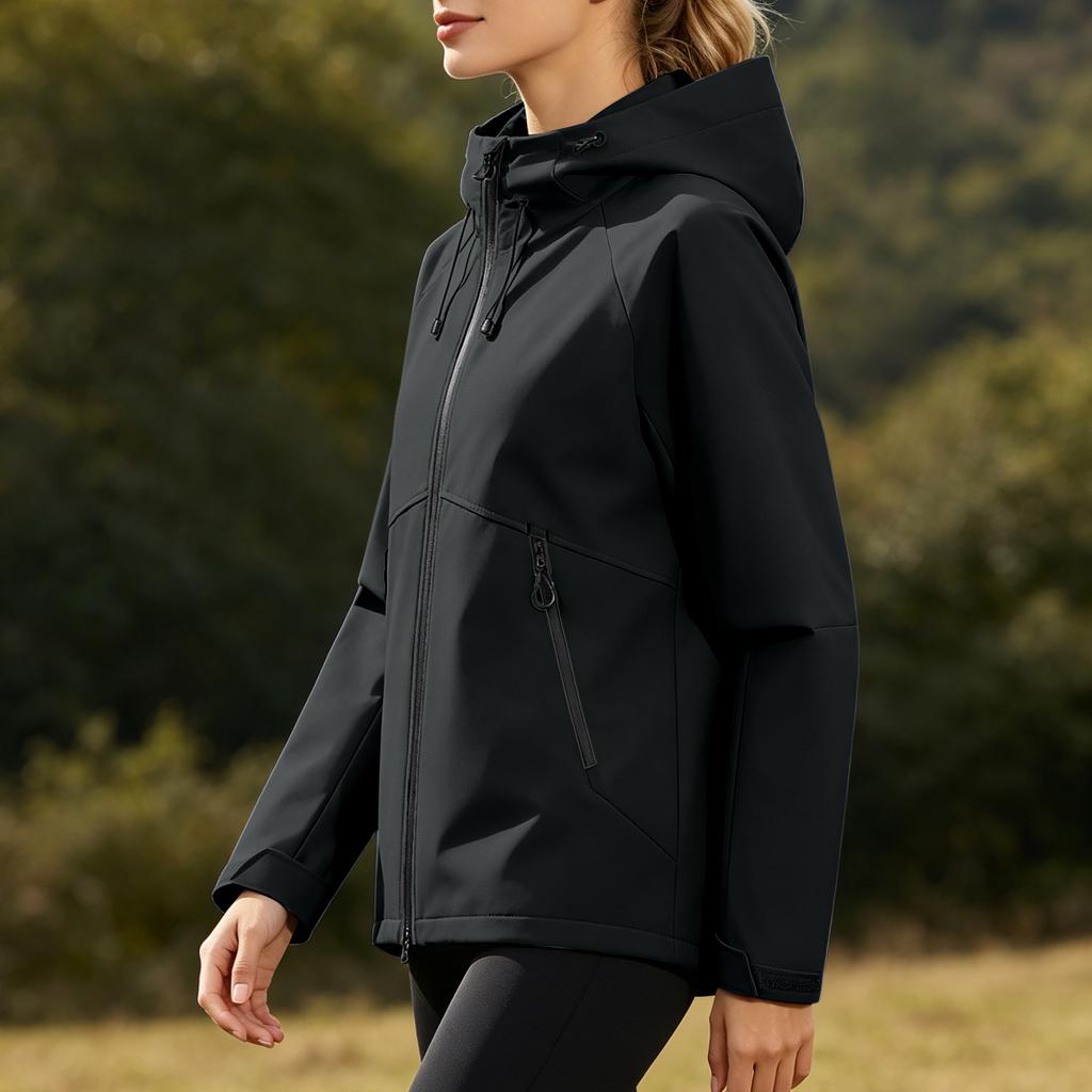 Softshell Outdoorjacke Winddicht Wasserdicht Leicht Kapuzenjacke für Herren und Damen Geeignet für Wandern Camping Sport und Freizeit