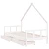 Children s Bed with Drawers White 90x200 cm Solid Pine Wood