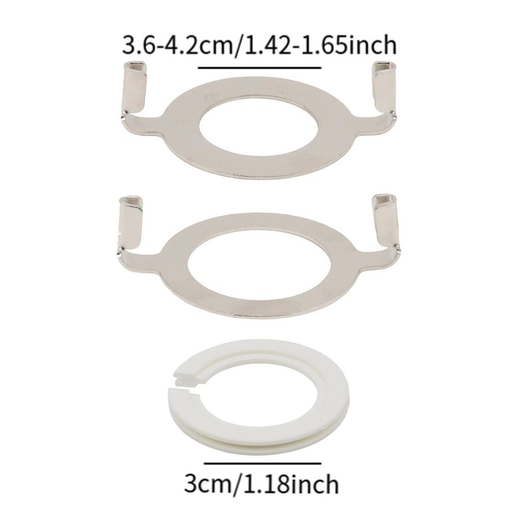 2Pcs E27 Socket Lamp Harp Saddle Base Repair Part Lighting Accessories Easily Install with 1 Piece E14 Lamp Shade Reducing Ring