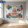 Colorful Balloon Party Backdrop 1pc - Polyester Party Decor