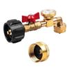 Adjustable Gas Tank Connector Explosion-proof Brass Gas Tank Refill Adapter Leak-proof with Valve Gauge