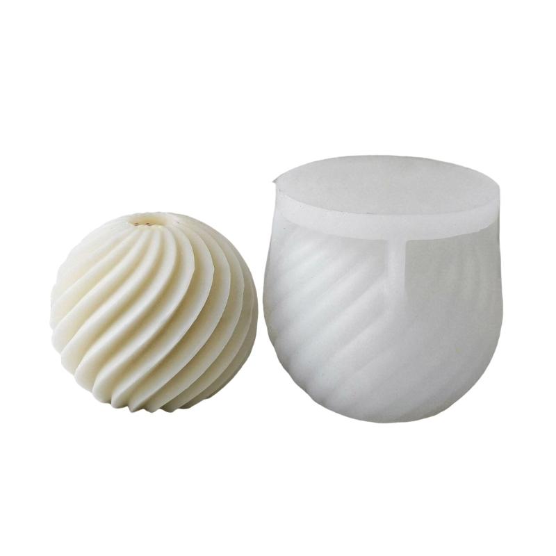 Unique Scented Candle Making Mould Fashionable Striped Sphere Scented Candle Mold for Unique Home Decors and Gifts