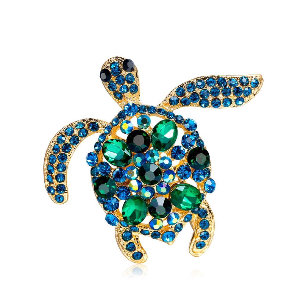 Women Exquisite Tortoise Turtle Brooch Pin Chic Crystal Broochpin Jewelry
