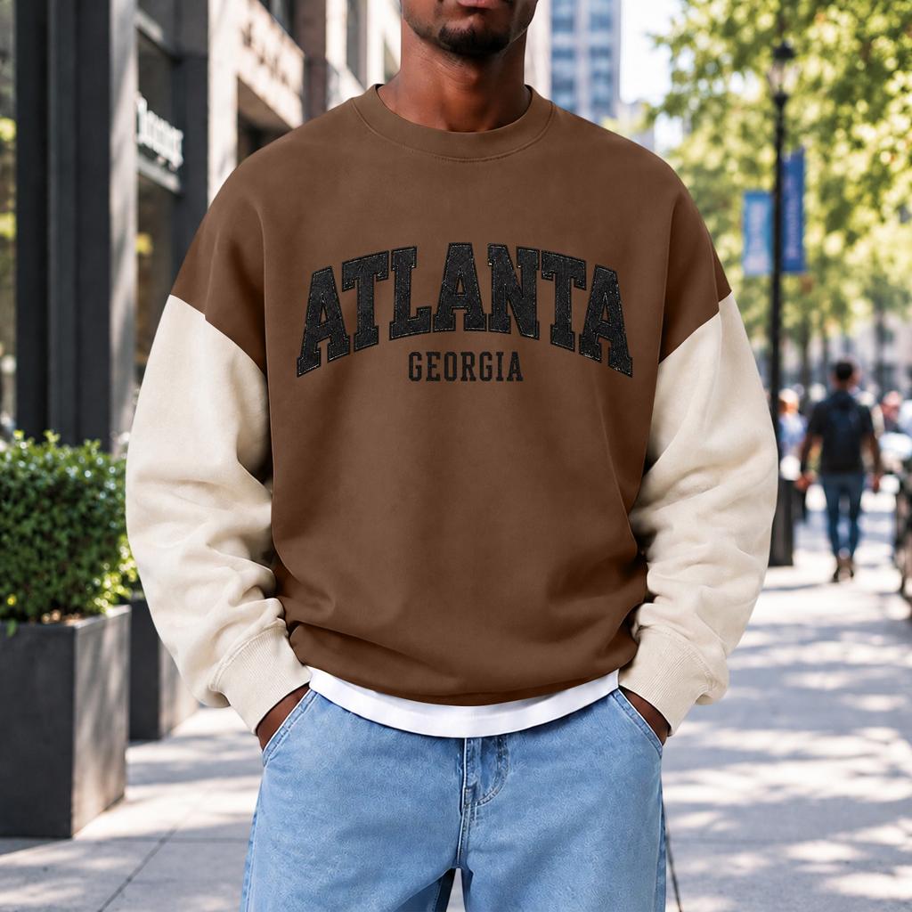 Men's Fashion Crewneck Sweatshirt Casual Pullover Top for Everyday Wear