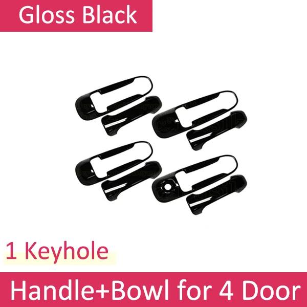 For Jeep Grand Cherokee WJ 1999 2000 2001 2002 2003 2004 Gloss Black Carbon Fiber Chrome Smart Door Handle Cover Trim Exterior