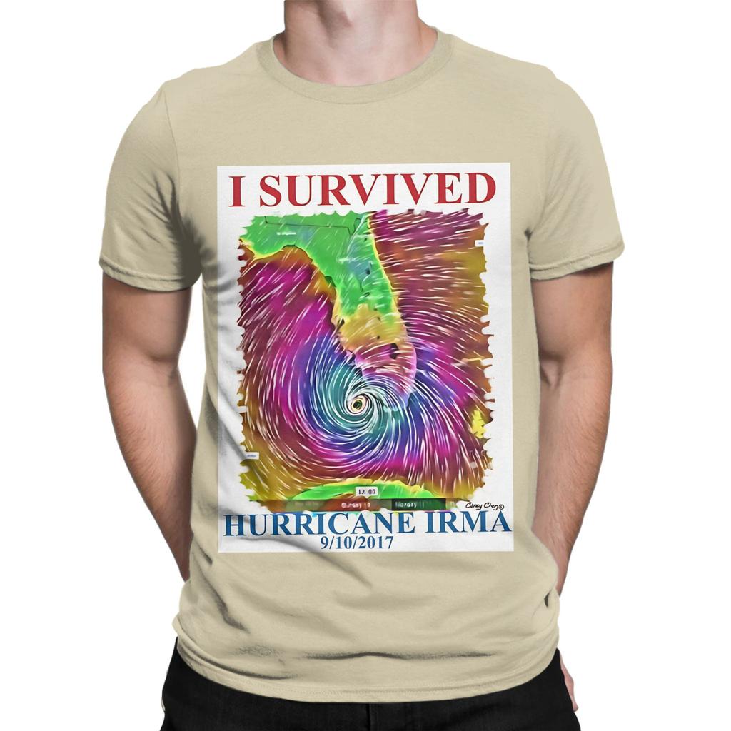 I Survived Hurricane Irma Funny Graphic 100 Cotton Tshirt Hurricane Tees Tops For Unisex