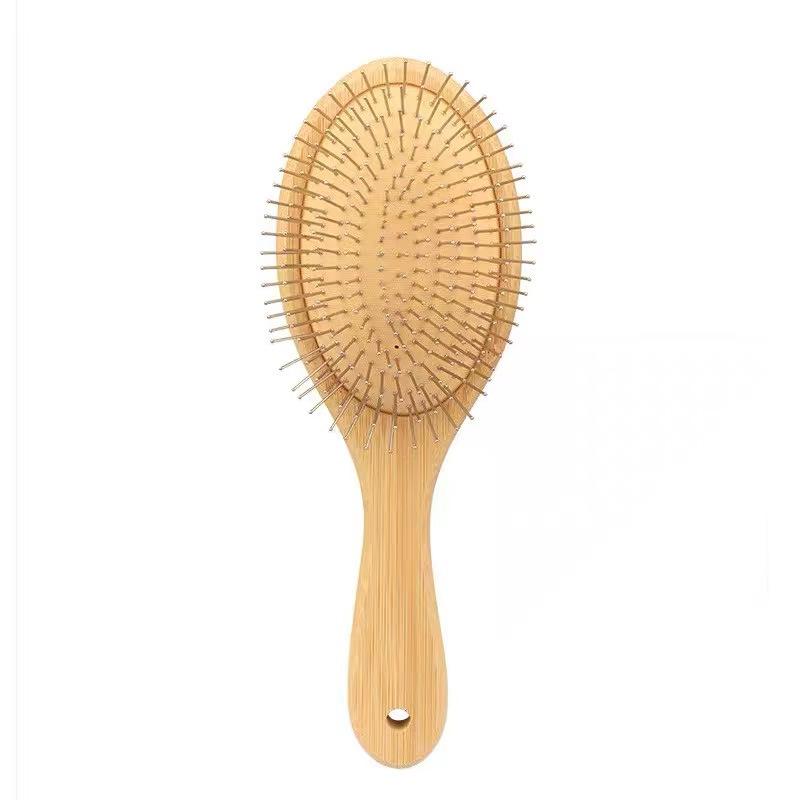 Steel Needle Anti-static Scalp Massage Comb with Nanmu Bamboo Handle