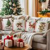 Holly Christmas Tree Cushions Pillowcase Polyester Cushion Cover Throw Pillow Pillowcover Home Car Sofa Decor