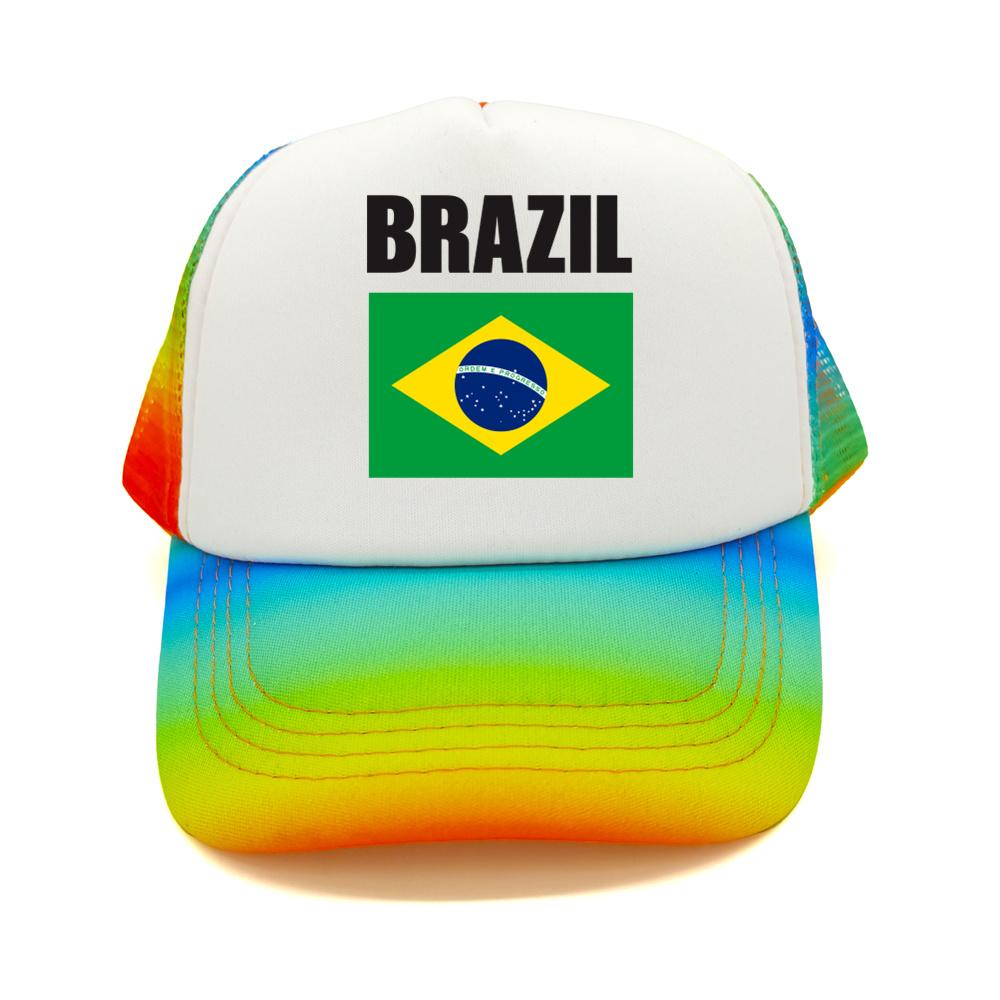 Brazil Flag Trucker Hat Adult Adjustable Mesh Net Country Fans Baseball Cap Unisex Women Hip Hop Dad Gift Hat