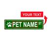Personalized Vintage Metal Street Sign with Pet Name Paw Print Indoor Outdoor Home Decor