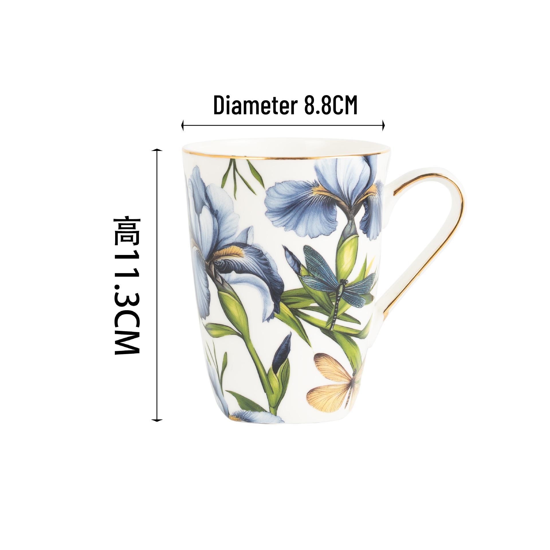 

Elegant Bone China Mug Gift Set: Large Capacity Cup and Saucer for Housewarming or Best Friend Gift 301-400ml