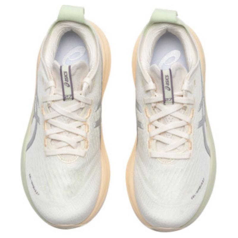 New Asics GEL NIMBUS 27 Abrasion Resistant Breathable Low Top Long Distance Running Shoes Women's Milk White 1012B874-100