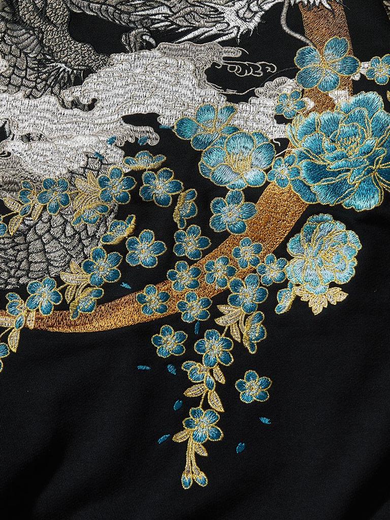 Huaxia Junpin Embroidered Dragon & Phoenix Hoodie - Trendy Couple Sweatshirt, Chinese Style Outerwear