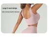 Ribbed Band Sports Bra & High-Waisted Peach Fitness Yoga Shorts Set