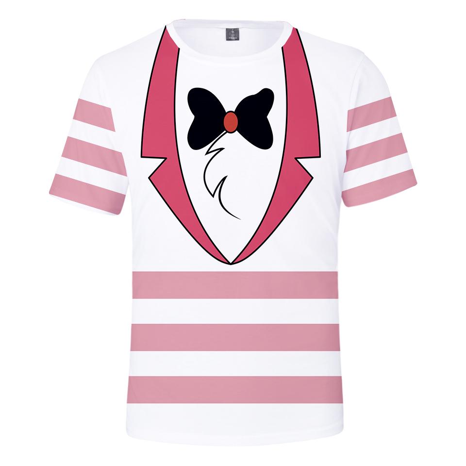 4 Barvy Hazbin Hotel Anime Dámská Pánská Trička Kreslený Potisk Kulatý Výstřih Oversized Krátký Rukáv Módní Pánské Oblečení Streetwear