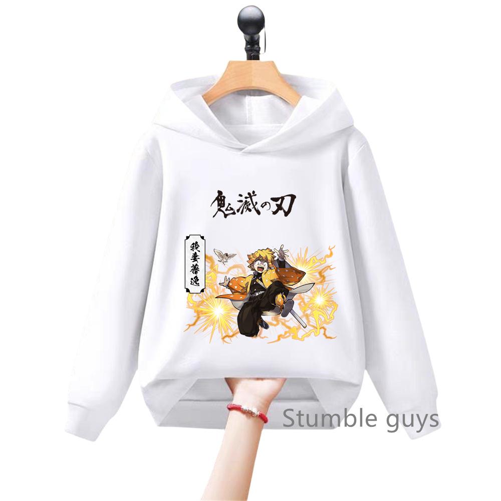 Cute Anime Demon Slayer Kids Hoodie Sweatshirt for Boys Girls Cartoon Long Sleeve Casual Daily Wear