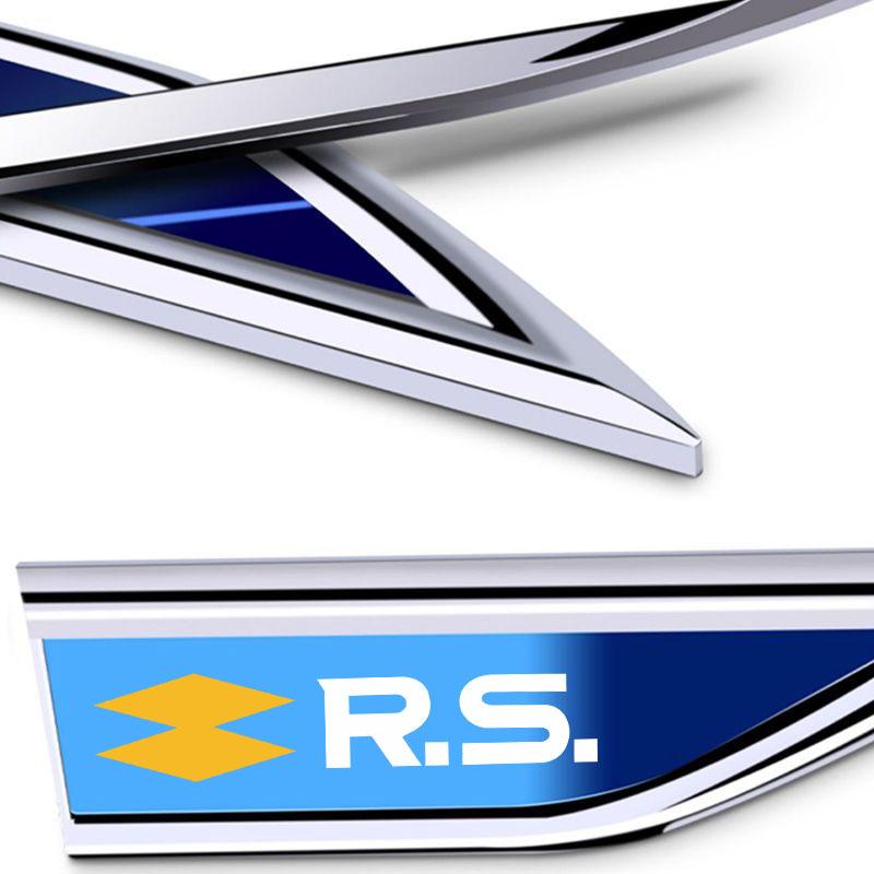 Car Door Side Fender Blade Logo Emblem Badge Decal Sticker for Renault RS Megane 2 3 4 Twingo Clio Talisman Captur Trafic Kwid AA18