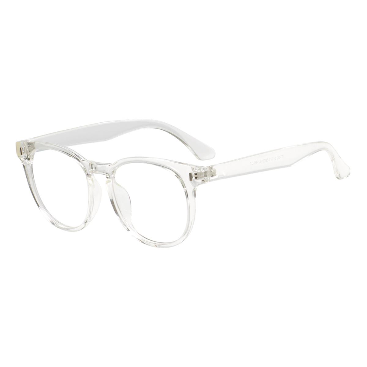

TR90 Unisex Fashion Round Prescription Glasses Women Transparent Retro Full Rim Myopia Computer Reading Customization Eyeglasses Single Version&1.56&None прозрачный