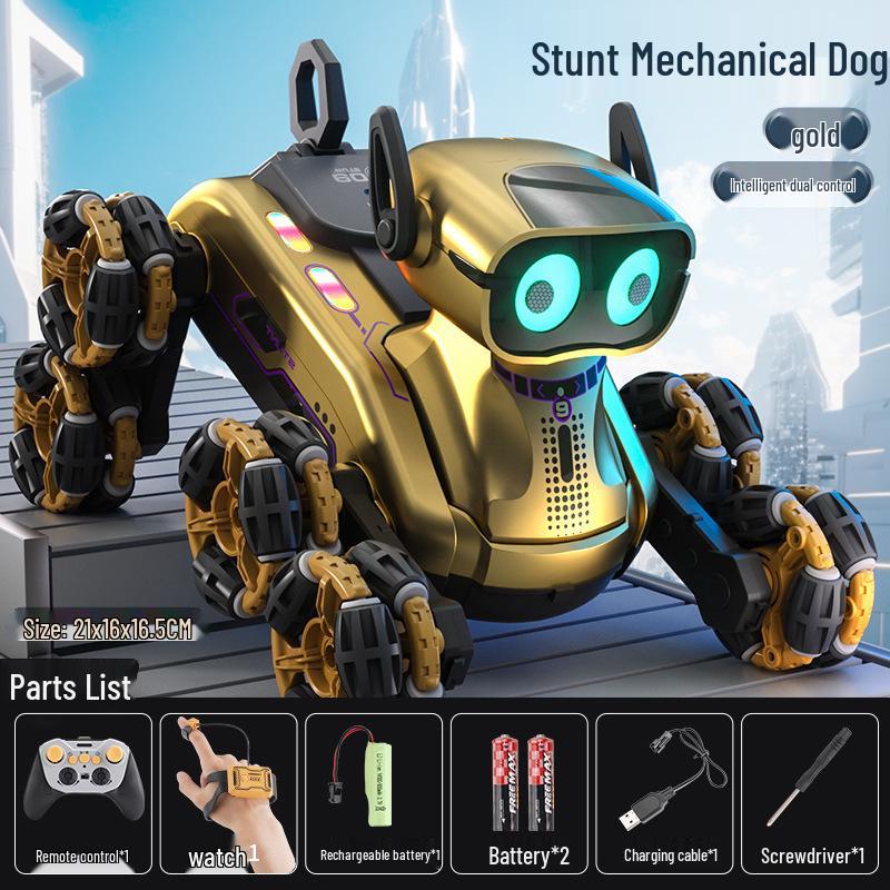 Smart Robot Dog Toy: Eight-Wheel Stunt Mechanical Pet with Remote & Watch Control