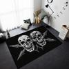 Gothic Skull Pattern Rug Non Slip Floor Mat for Home Living Room Halloween Decor Cool Dark Style Carpet Durable Indoor Door Mat