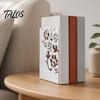 Compact Bookend 2PCS Metal Bookends, L-Shaped Reinforced Support Book Holder, with Non-Slip Large Capacity Holder Pads, Hollow Floral Design