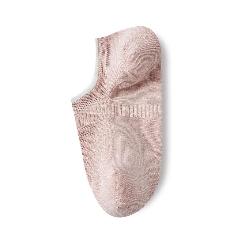 Women's Spring and Summer Thin Mesh Pure Cotton Shallow Mouth Antibacterial Invisible Boat Socks
