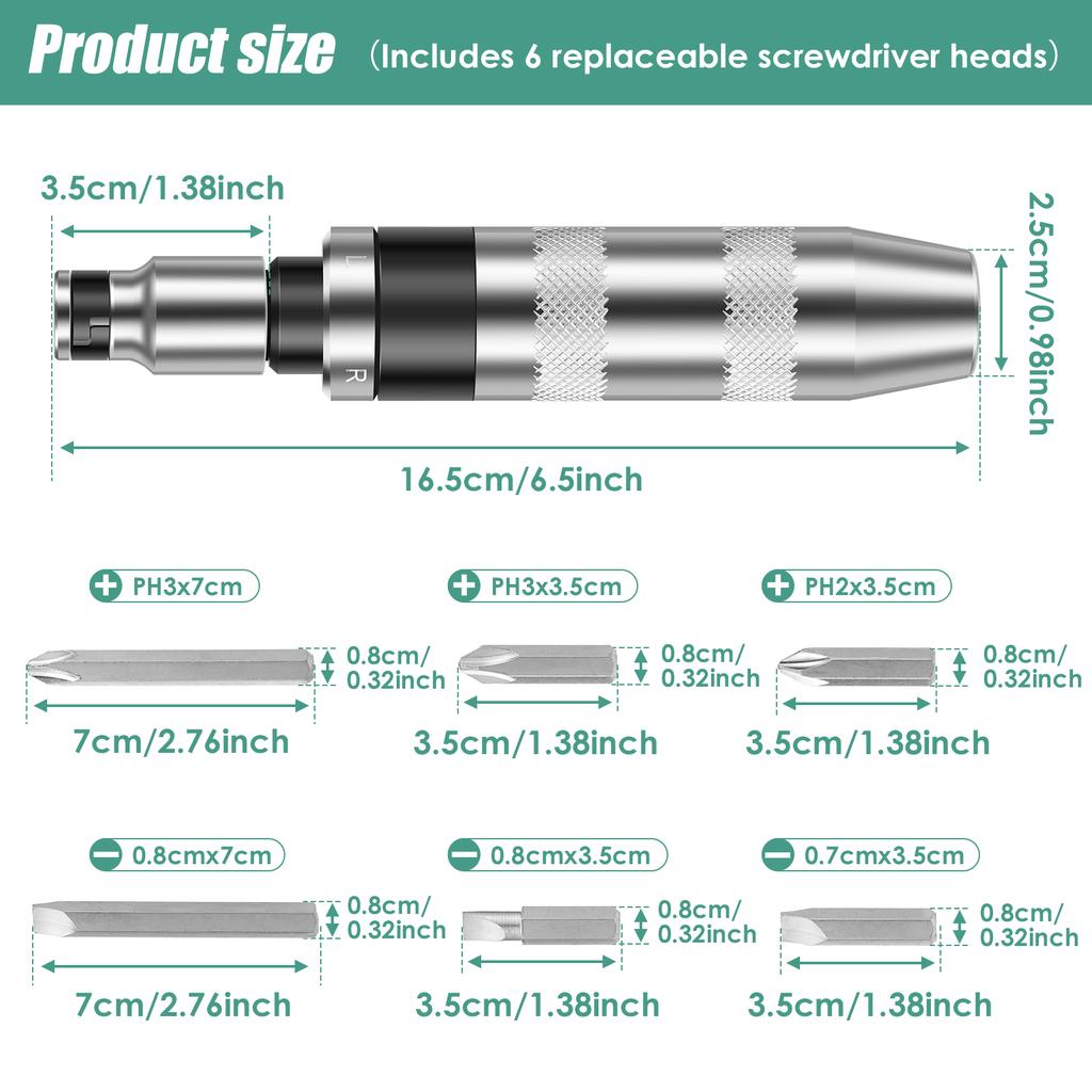 1/2" Hand Impact Screwdriver Driver Bit Set Manual Impact Driver Impact Screwdriver Set Rusted Fasteners Bolts Removal Tool
