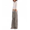 Plaid Casual Classic Loose Top and Wide-Leg Pants Set