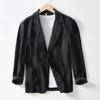 100% Baumwolle Atmungsaktiver Herren-Blazer Anzugjacke für Herren Schwarzer Mantel für den Sommer Business Leichte Herrenkleidung