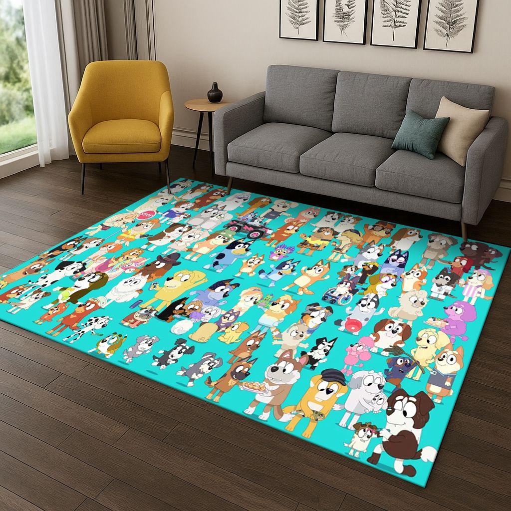 Classic B-Blueys Cartoon Dog Carpet Rug for Bedroom Living Room Sofa Home Decor,kids Play Game Area Rug Non-slip Floor Mat Gift
