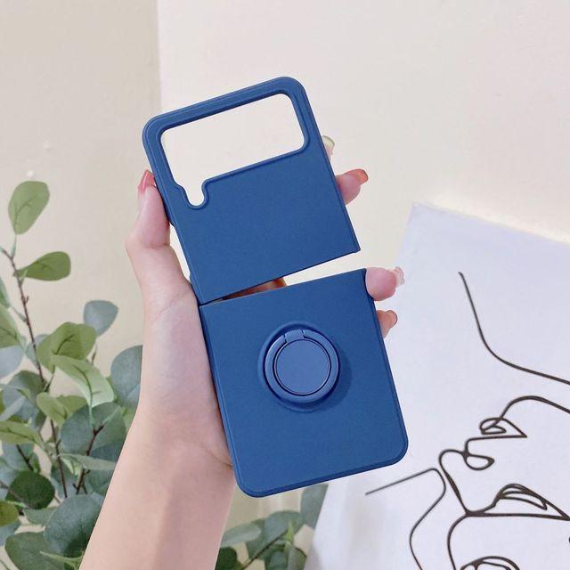 Frosted Skin -Friendly Fold Case For Samsung Galaxy Z Flip 4 Case Flip3 With Holder Shockproof Hard Back Cover For Samsung Zflip4