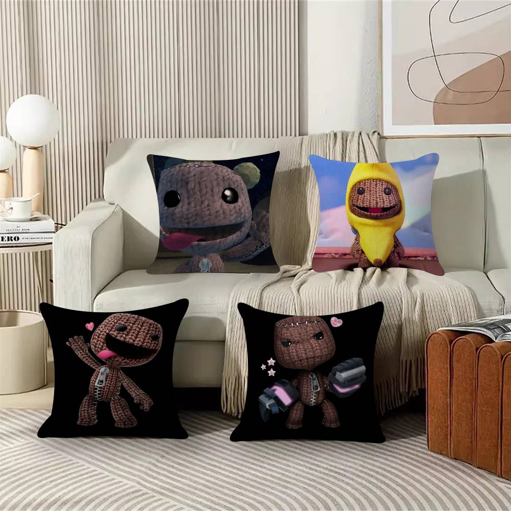 Funny LBP Sackboy Pillow Cushion Cover Pillowcase Living Room Sofa Home Decor Customized